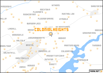 map of Colonial Heights