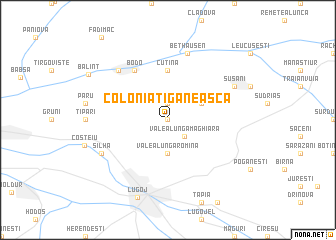 map of Colonia Ţigănească