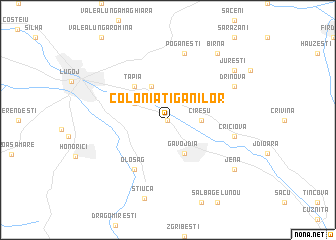 map of Colonia Ţiganilor