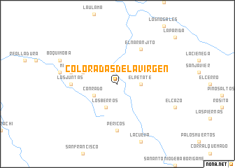 map of Coloradas de la Virgen
