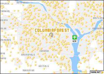 map of Columbia Forest