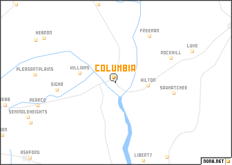 map of Columbia