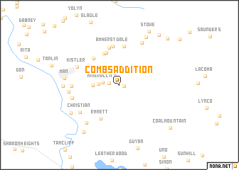map of Combs Addition