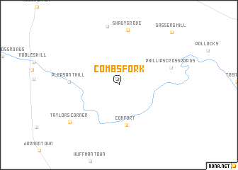 map of Combs Fork