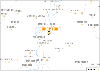 map of Comertown