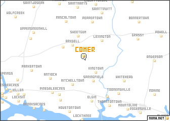 map of Comer