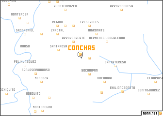 map of Conchas