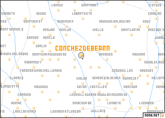 map of Conchez-de-Béarn