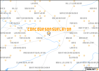 map of Concourson-sur-Layon