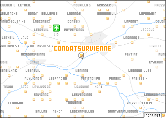 map of Condat-sur-Vienne