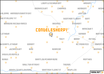 map of Condé-lès-Herpy