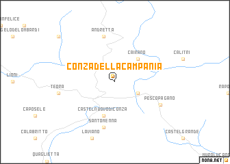 map of Conza della Campania