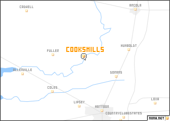map of Cooks Mills