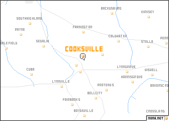 map of Cooksville