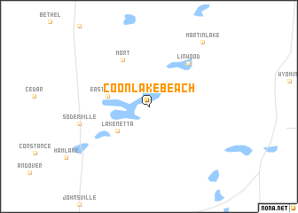 map of Coon Lake Beach