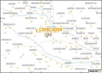 map of Copăcioasa