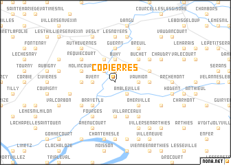 map of Copièrres