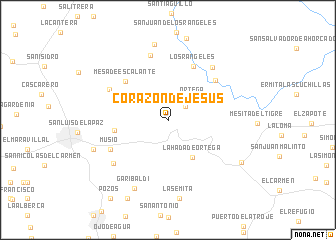map of Corazón de Jesús