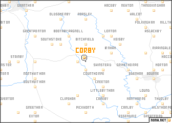 map of Corby