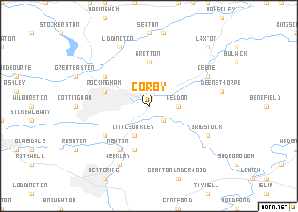 map of Corby