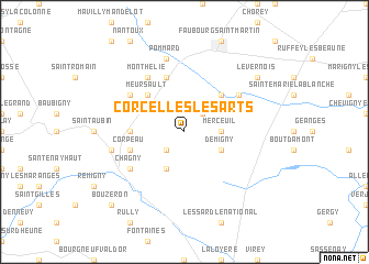 map of Corcelles-les-Arts