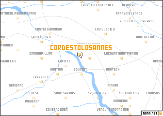 map of Cordes-Tolosannes