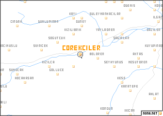 map of Çörekçiler