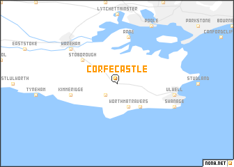 map of Corfe Castle