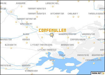 map of Corfe Mullen