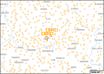 map of Čorići