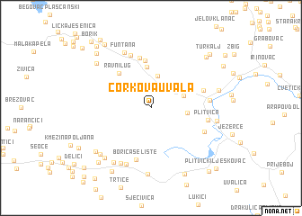 map of Čorkova Uvala