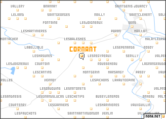 map of Cornant
