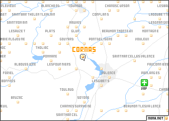 map of Cornas