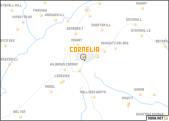 map of Cornelia