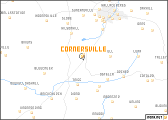 map of Cornersville