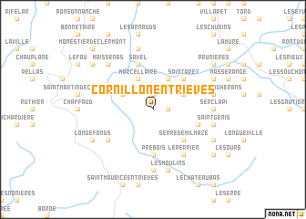 map of Cornillon-en-Trièves