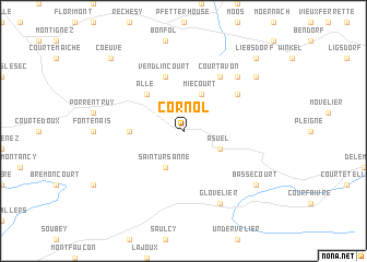 map of Cornol