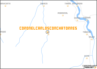 map of Coronel Carlos Concha Torres