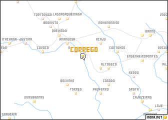 map of Córrego
