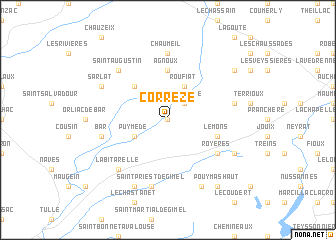 map of Corrèze