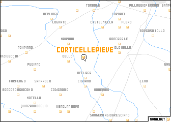 map of Corticelle Pieve