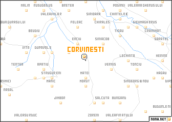 map of Corvineşti