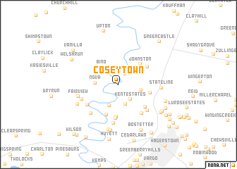 map of Coseytown