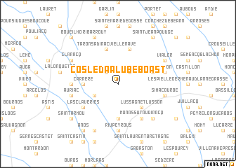 map of Coslédaà-Lube-Boast