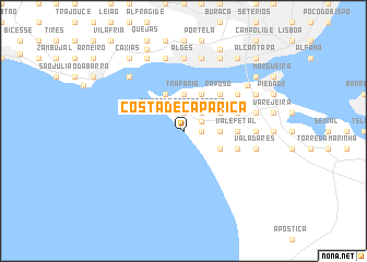 map of Costa de Caparica