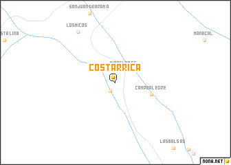 map of Costarrica