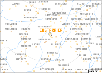 map of Costarrica