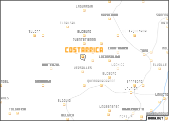 map of Costarrica