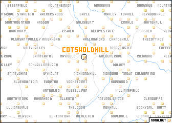 map of Cotswold Hill