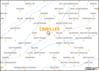 map of Coueilles